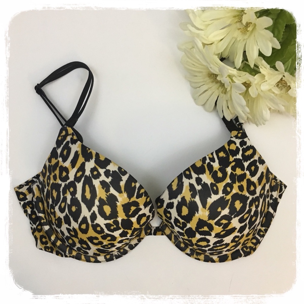 Victoria's Secret Black/Yellow Cheetah Bra sz. 34D